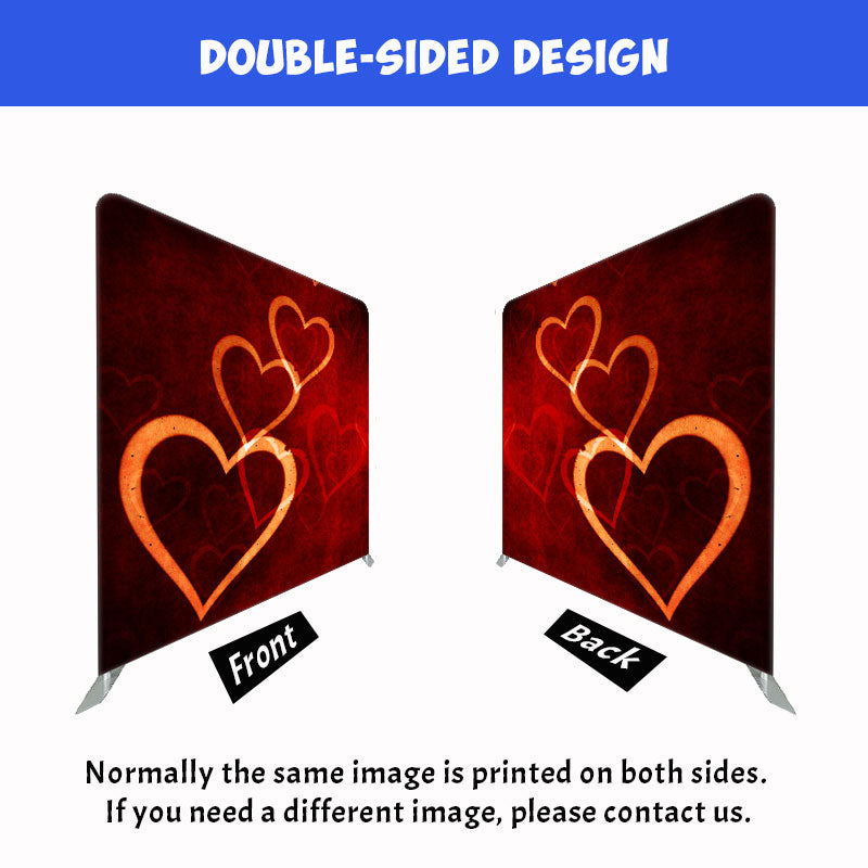 Love Valentines Day Red Double Sided Backdrop - Layoris