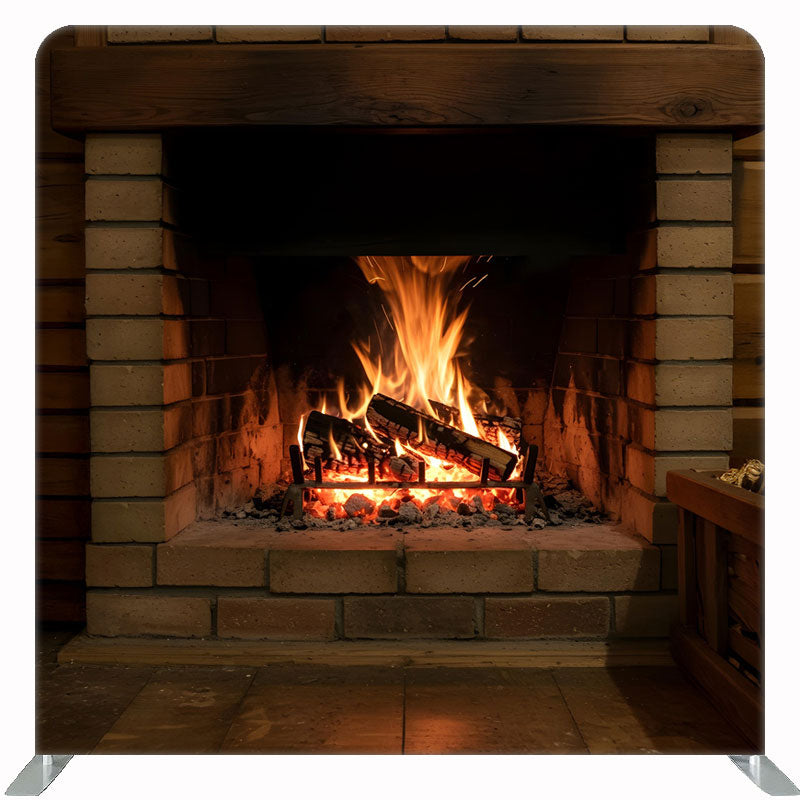 Fireplace Christmas Double Sided Backdrop - Layoris