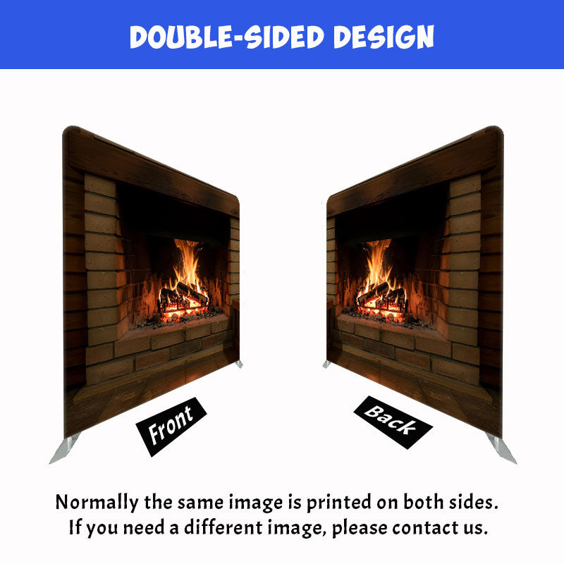 Fireplace Christmas Double Sided Backdrop - Layoris