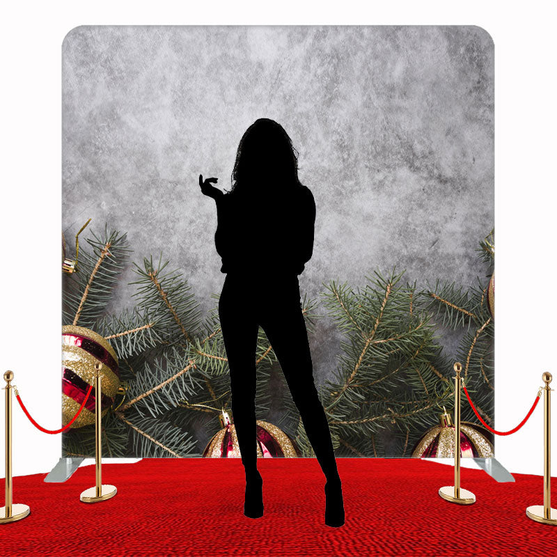 Grey Christmas Fabric Double Sided Backdrop - Layoris