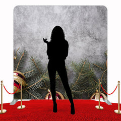 Grey Christmas Fabric Double Sided Backdrop - Layoris