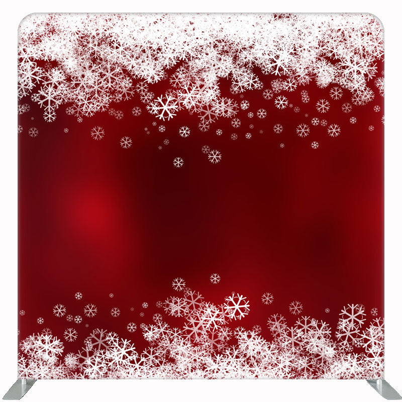 Dense Snowflakes Red Christmas Double Sided Backdrop - Layoris