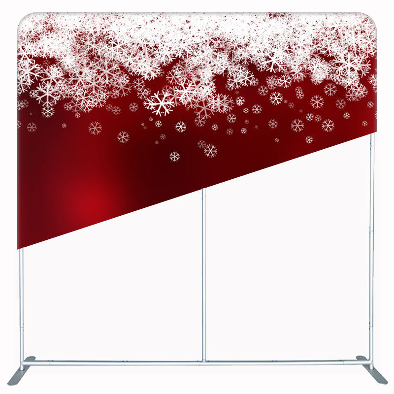 Dense Snowflakes Red Christmas Double Sided Backdrop - Layoris