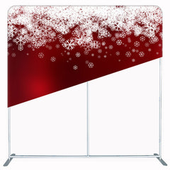 Dense Snowflakes Red Christmas Double Sided Backdrop - Layoris