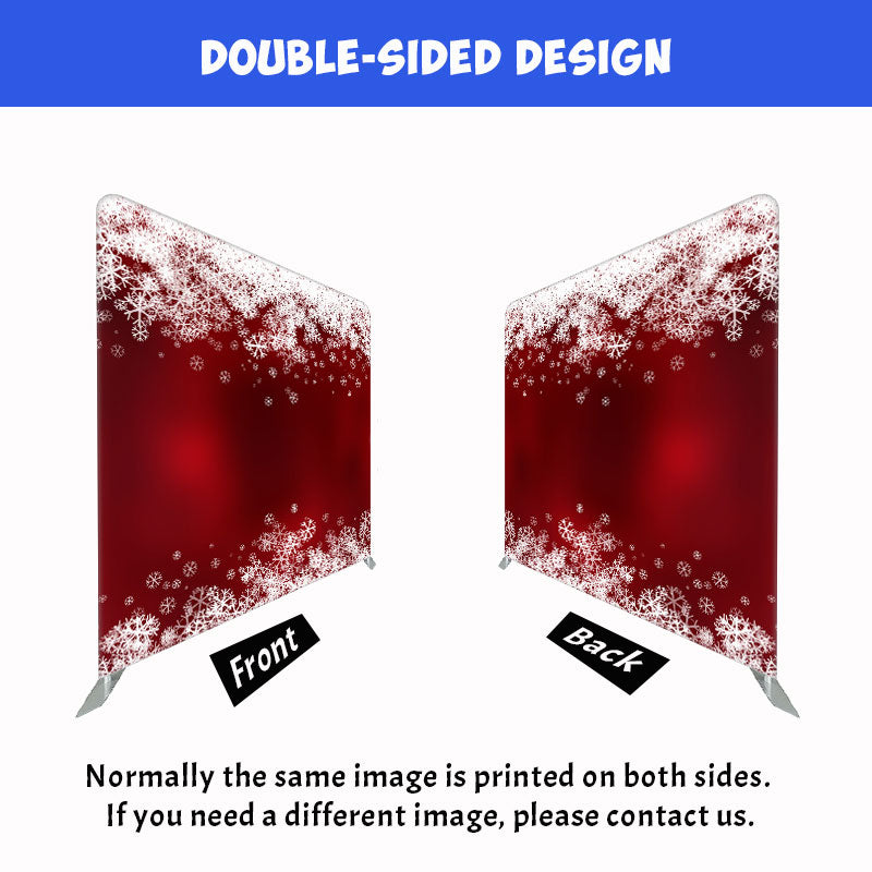 Dense Snowflakes Red Christmas Double Sided Backdrop - Layoris