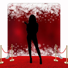 Dense Snowflakes Red Christmas Double Sided Backdrop - Layoris