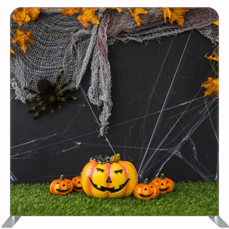 Spider Evil Pumpkin Halloween Double Sided Backdrop - Layoris
