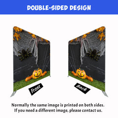 Spider Evil Pumpkin Halloween Double Sided Backdrop - Layoris