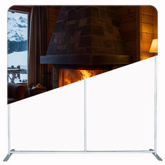 Burning Fireplace Christmas Double Sided Backdrop - Layoris