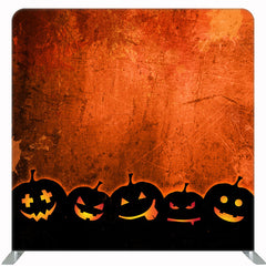 Smiley Pumpkin Orange Wall Halloween Double Sided Backdrop - Layoris