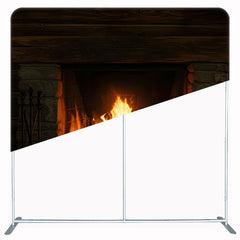 Fireplace Christmas Fabric Double Sided Backdrop - Layoris
