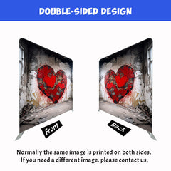 Old Wall Hand Painted Heart Valentines Backdrop - Layoris