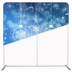 Snowflake Pendant Blue Christmas Double Sided Backdrop - Layoris