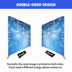 Snowflake Pendant Blue Christmas Double Sided Backdrop - Layoris