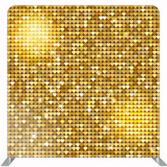 Gold Sparkle Sequin Party Square Double Sided Backdrop - Layoris