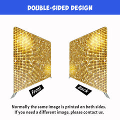 Gold Sparkle Sequin Party Square Double Sided Backdrop - Layoris