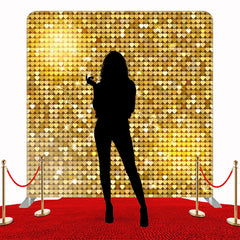 Gold Sparkle Sequin Party Square Double Sided Backdrop - Layoris