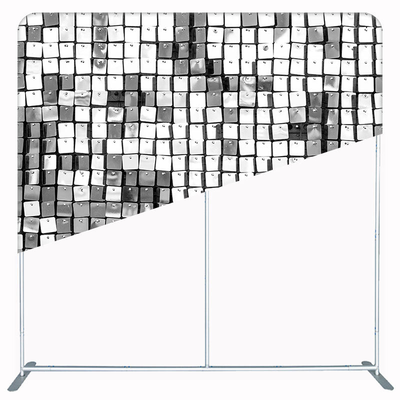 Sparkling Silver Sequin Wall Double Sided Backdrop - Layoris