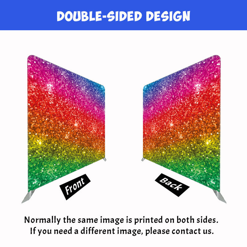 Rainbow Sequins Sparkle Party Double Sided Backdrop - Layoris
