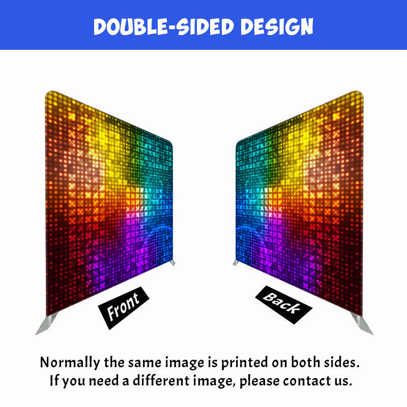 Colorful Disco Glitter Dance Party Square Backdrop - Layoris
