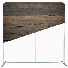 Retro Brown Wood Wall Fabric Double Sided Backdrop - Layoris