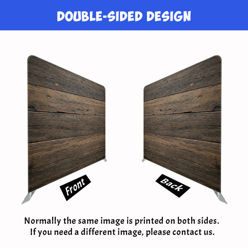 Retro Brown Wood Wall Fabric Double Sided Backdrop - Layoris