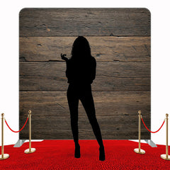 Retro Brown Wood Wall Fabric Double Sided Backdrop - Layoris