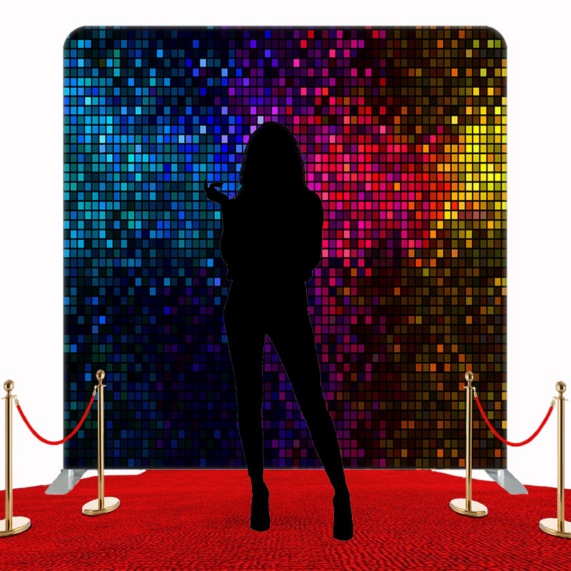 Colorful Disco Sequin Dance Party Square Backdrop - Layoris