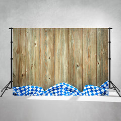 Wooden Planks Blue White Texture Oktoberfest Backdrop - Layoris