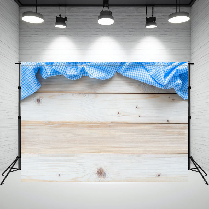 Beige Wooden Board Lattice Oktoberfest Backdrop - Layoris