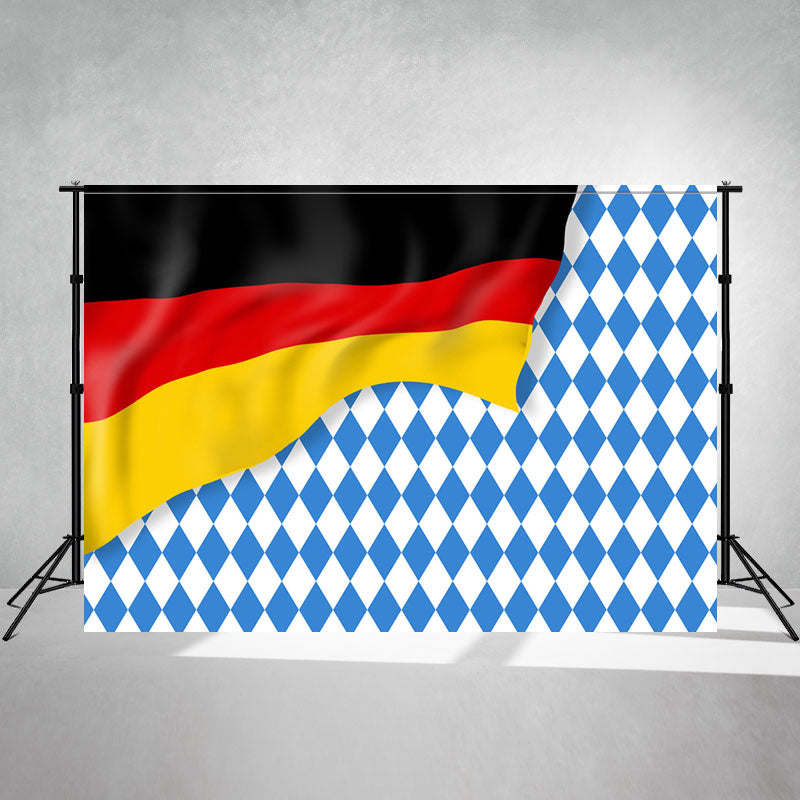 German Flag Bavaria Style Oktoberfest Backdrop - Layoris