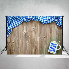 Wood Grain Wine Glass Oktoberfest Backdrop - Layoris