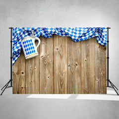 Creative Wine Glass Plaid Cloth Oktoberfest Backdrop - Layoris