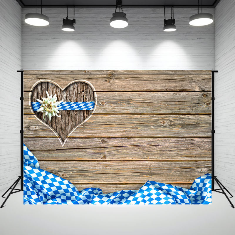 Wooden Heart Bavarian Style Oktoberfest Backdrop - Layoris