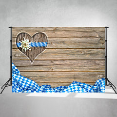 Wooden Heart Bavarian Style Oktoberfest Backdrop - Layoris