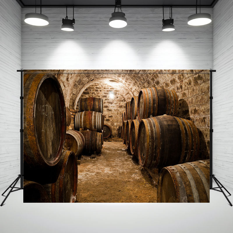 Barrels In A Hungarian Wine Cellar Backdrop - Layoris