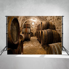 Barrels In A Hungarian Wine Cellar Backdrop - Layoris