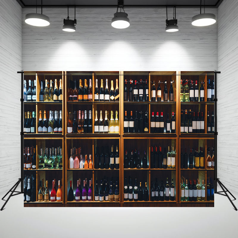 Shelves Filled With Wine Photo Backdrop - Layoris