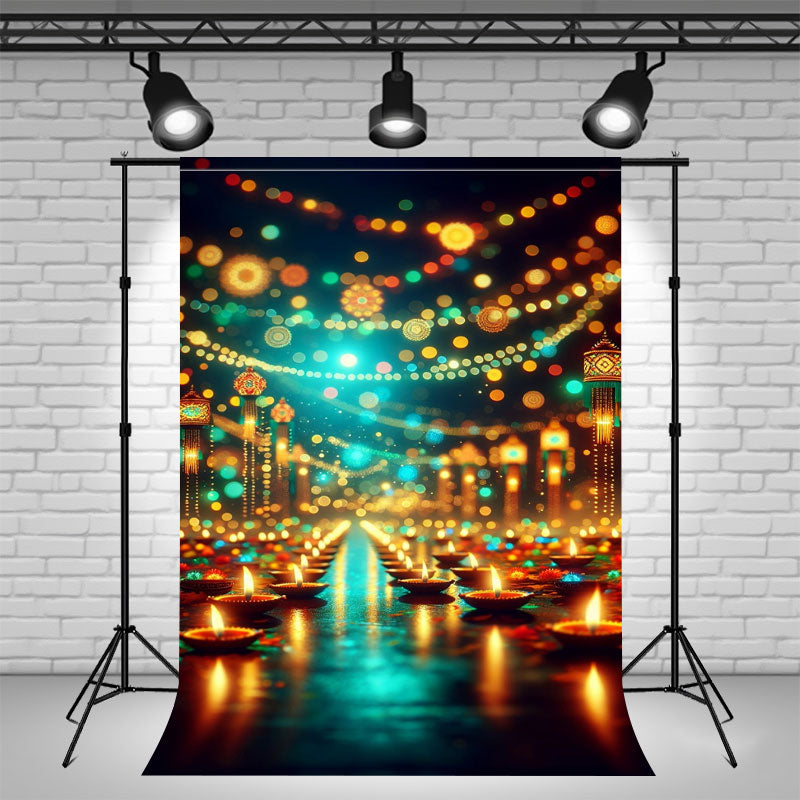 Lighted Candles Diwali Photography Backdrop - Layoris