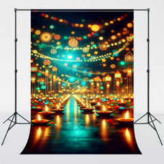 Lighted Candles Diwali Photography Backdrop - Layoris
