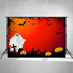 Graveyard Spooky Pumpkins Halloween Photo Backdrop - Layoris
