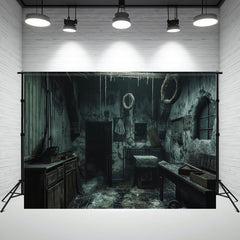 Horrible Shabby Bedroom Halloween Architecture Backdrop - Layoris