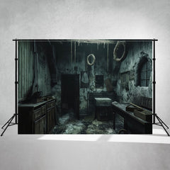 Horrible Shabby Bedroom Halloween Architecture Backdrop - Layoris