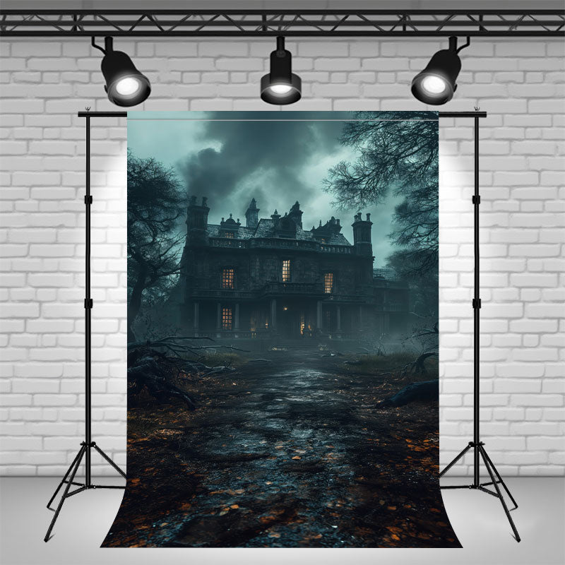 Scary Night House Architectural Backdrop - Layoris