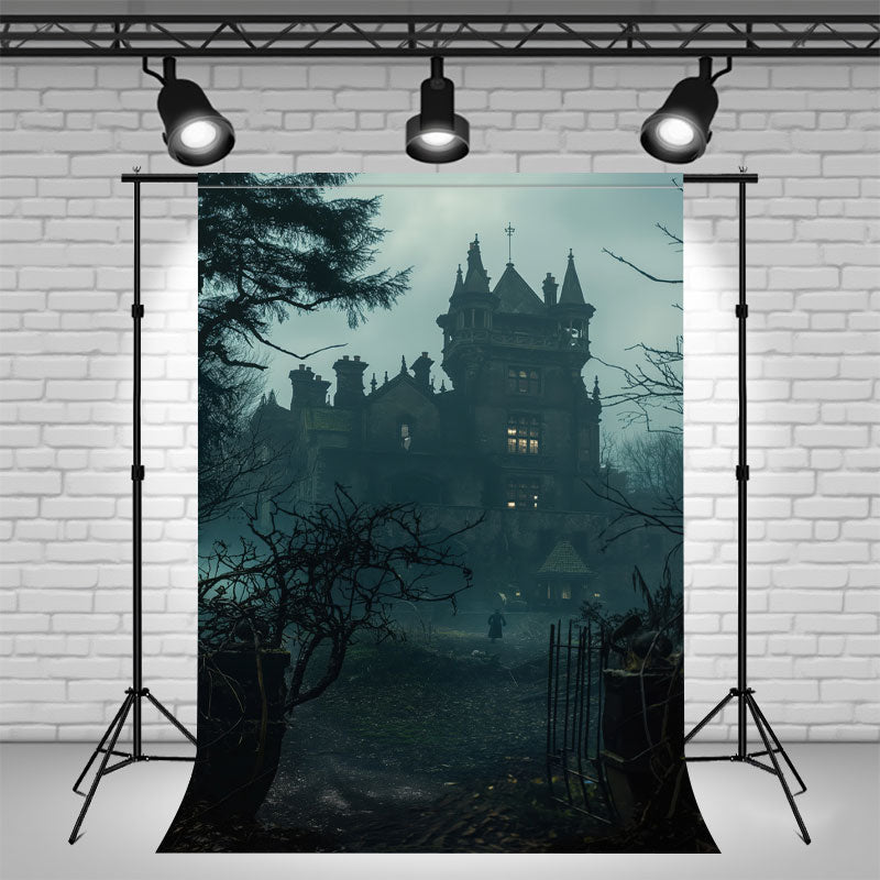 Spooky Night Castle Architectural Backdrop - Layoris