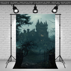 Spooky Night Castle Architectural Backdrop - Layoris