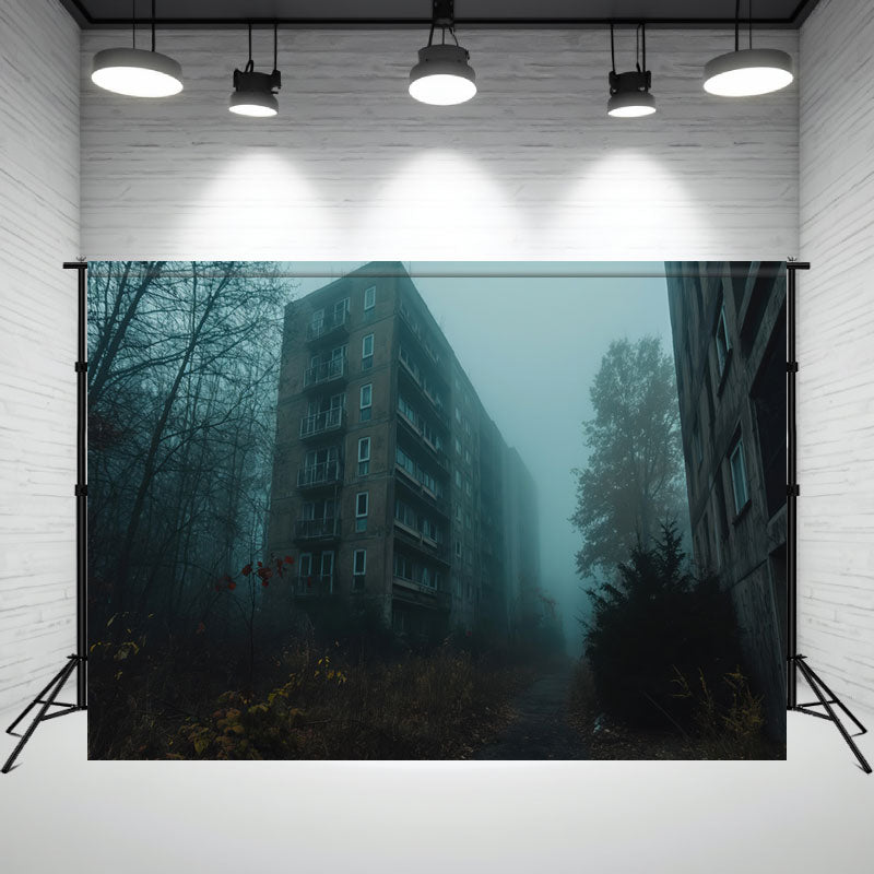 Spooky Abandoned School Halloween Photo Backdrop - Layoris