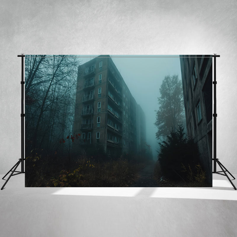 Spooky Abandoned School Halloween Photo Backdrop - Layoris