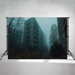 Spooky Abandoned School Halloween Photo Backdrop - Layoris