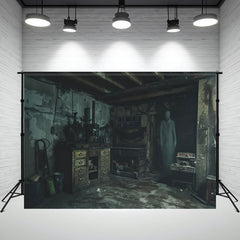 Spooky Interior Ghost Halloween Photo Backdrop - Layoris